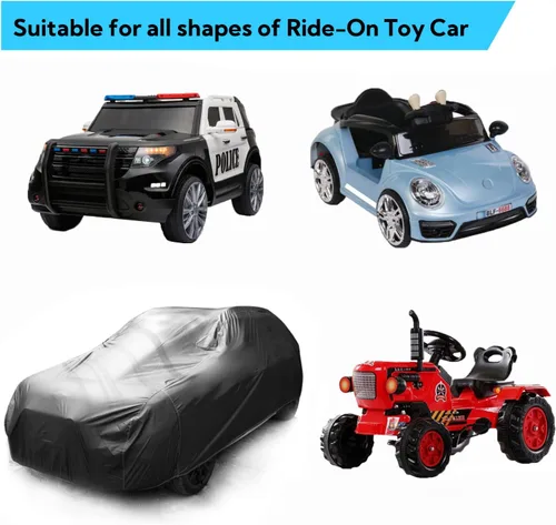 Miniatura 5 de Funda grande para automóvil de juguete para niños, protección resistente al aire libre para vehículos de juguete eléctricos con pilas, ajuste Negro