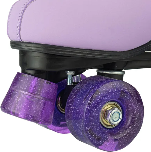 Miniatura 8 de jessie Patines de ruedas para niñas, de cuero de microfibra y ruedas flash, patines morados, para niñas de 6 a 12 años, para principiantes