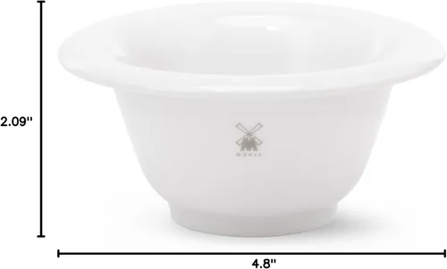 Miniatura 6 de MÜHLE Plato de afeitar con borde platino de porcelana blanca