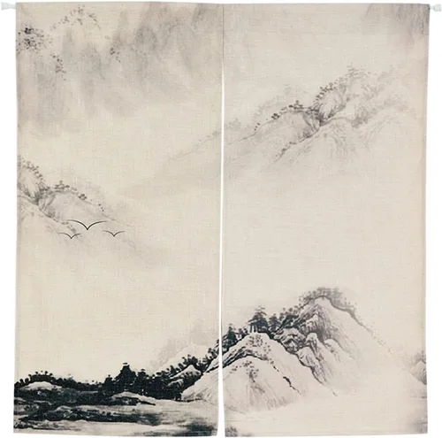 Miniatura 13 de Cortina japonesa Noren para puerta, impresión de caballo de tinta china, tapiz para entrada, decoración del hogar, 33.5 x 35.5 pulgadas