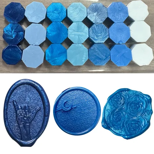 Miniatura 2 de 400 cuentas de sellado de cera azul para sello de cera (azul)