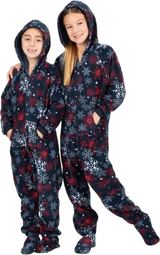 Miniatura 4 de Footed Pajamas - Enterizo con capucha a juego para la familia Suéteres de una pieza para niños, niñas, hombres, mujeres y mascotas, unisex, Naranja