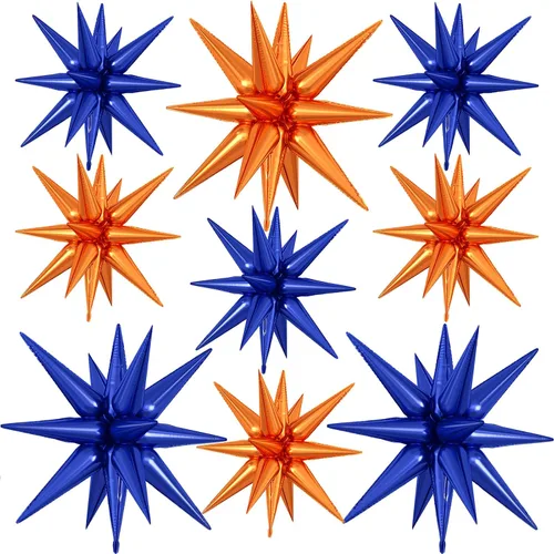Miniatura 37 de 9 piezas de globos de estrella beige, grandes globos de papel de aluminio en forma de estrella en explosión, globos de Mylar en punta color crema