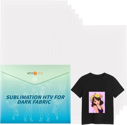 Miniatura 10 de HTVRONT HTV de Sublimación para Tela Oscura/Tela Clara - Paquete de 20 Vinilo de Sublimación Mate - Plantillas de Sublimación para Camisetas