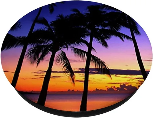 Miniatura 2 de Palm Trees – Hermoso Sunrise Sundown Sun Beach – PopSockets Grip y soporte para teléfonos y tabletas