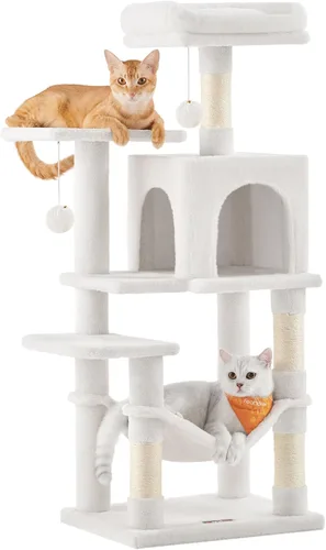 Miniatura 12 de Feandrea - Árbol para gatos de varios niveles para interiores, torre para gatos tipo condominio con 4 postes para rascar, 2 posaderos, hamaca y claro