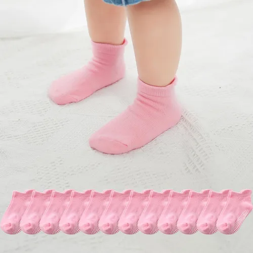 Miniatura 13 de Calcetines de tobillo antideslizantes para bebé, paquete de 12 para niños y niñas, calcetines de algodón lindos para bebés