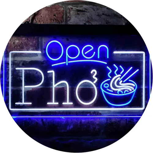 Miniatura 16 de ADVPRO Open Pho Vietnam Fideos Shop Letrero de neón LED de doble color, azul y rojo, 16 x 12 pulgadas st6s43-i3655-br
