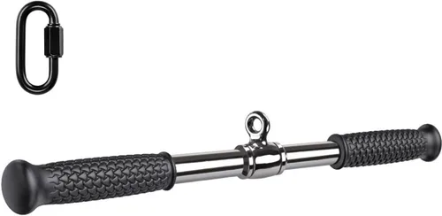 Miniatura 13 de SELEWARE Accesorios de máquinas de cable de barra recta giratoria para gimnasio, barra de tracción barra de presión con mango de goma