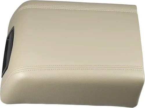 Miniatura 7 de X AUTOHAUX Tapa de consola central de automóvil, funda de asiento para Ford F-150 2004-2008, funda para reposabrazos de piel sintética, color beige