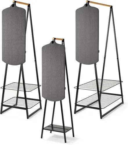 Miniatura 7 de Brabantia - Perchero Linn - Multifuncional - Ahorro de espacio - Estantes ajustables - Colgador de armario - Tendedero - Independiente - Estable