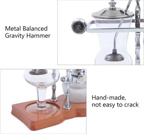 Miniatura 6 de Family Balance - Cafetera sifón con sifón, diseño elegante de estilo retro (dorado)