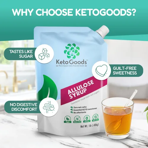 Miniatura 3 de Keto Goods Edulcorante de alulosa - Jarabe keto sin azúcar, cero calorías sin carbohidratos, alulosa líquida sin impacto glucémico, 16 onzas