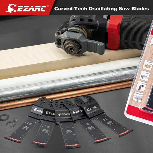 Miniatura 7 de EZARC Hojas de sierra oscilantes extralargas – 5 cuchillas multiherramienta bimetálicas con borde de arco, corte preciso para madera con clavos