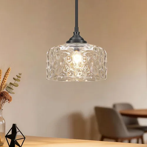 Miniatura 15 de 3 luces colgantes ajustables para isla de cocina, metal cepillado dorado y vidrio transparente, luces colgantes de latón vintage para baño, pasillo