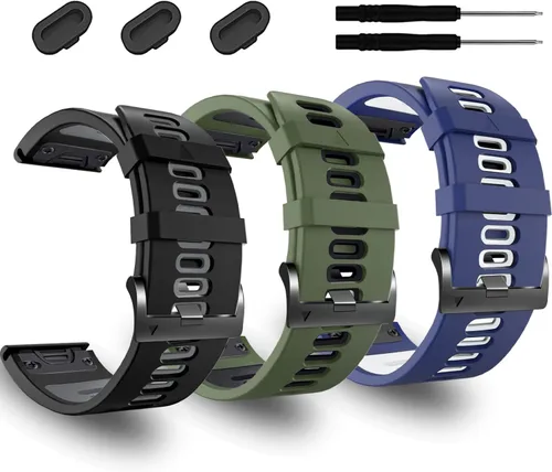 Miniatura 12 de ZPJPPLX 26mm Correas de reloj de fácil ajuste para tactix 8 Fenix 8 51mm 7X Pro 6X 5X, correas deportivas de silicona suave compatibles para Garmin
