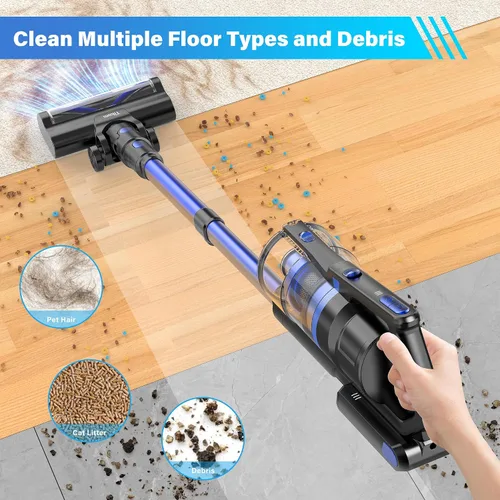 Miniatura 2 de Tikom Aspiradora inalámbrica para el hogar, aspiradora de palo de 450 W/40000 pa, antienredos, aspiradora de mano ligera para suelos duros, pelo