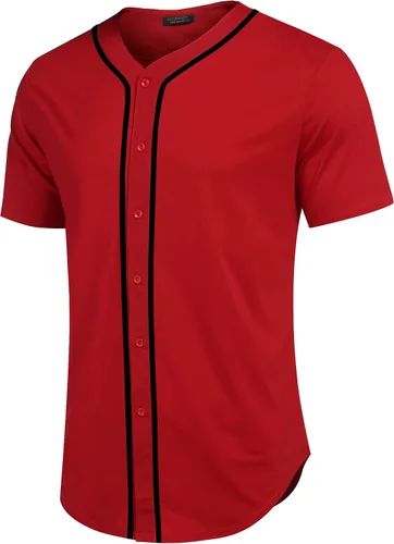 COOFANDY Camiseta de béisbol con botones para hombre de manga corta Hipster Hip Hop