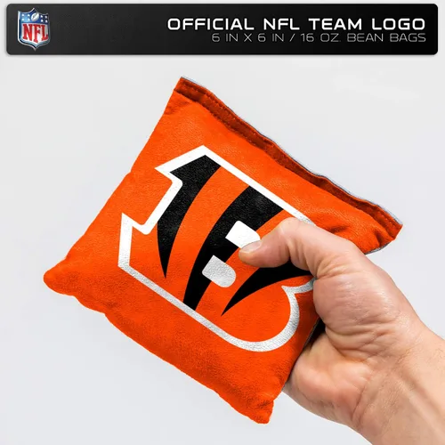 Miniatura 3 de Bolsas rellenas de maíz NFL Pro Football Cincinnati Bengals de doble cara de Wild Sports, paquete de 4 - Bolsas de lanzamiento premium