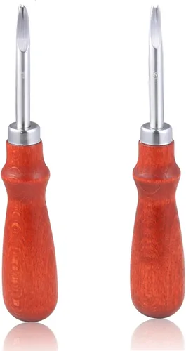 Miniatura 6 de Juego de herramientas de biselado de borde de cuero, biselador de borde de cuero de boca ancha, biselador de borde de cuero con mango de madera