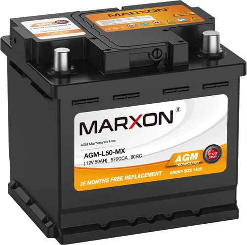 Miniatura 8 de MARXON Grupo 34 Arrancar y detener la batería de coche 12v 55AH 650CCA AGM BCI34 Baterías de repuesto automotrices sin mantenimiento