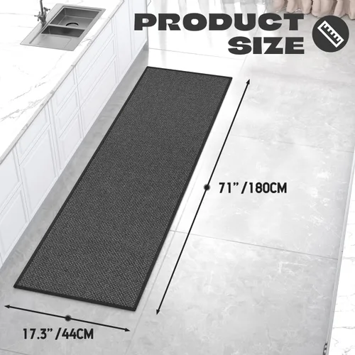 Miniatura 2 de Hargiis Alfombra de Cocina, Alfombras de Cocina de Goma Antideslizantes Lavables, Tapete Corredor Absorbente para Piso, Tapetes Lavables a Máquina