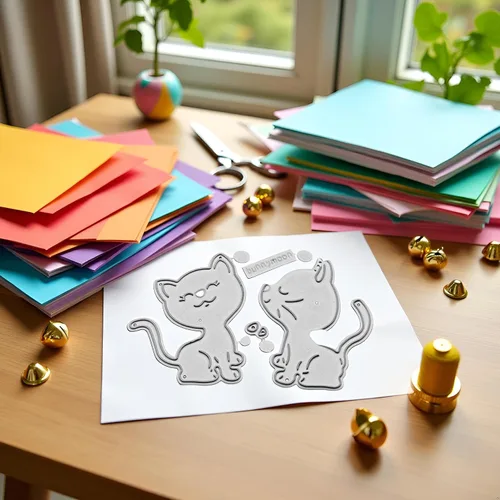 Miniatura 7 de Troqueles de corte de gatos para hacer tarjetas, plantillas de corte para álbumes de recortes, álbum de fotos, troqueles de papel decorativo