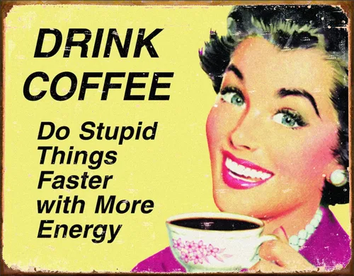 Miniatura 11 de Desperate Enterprises Cartel de lata con texto en inglés «Caffeine Is My Only Cardio – Carteles divertidos – Letreros de metal vintage nostálgicos