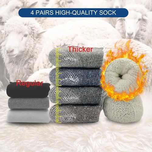 Miniatura 3 de Caudblor Calcetines de senderismo de lana merina para hombre, térmicos, cálidos, de invierno, para senderismo, ciclismo, multirendimiento, paquete