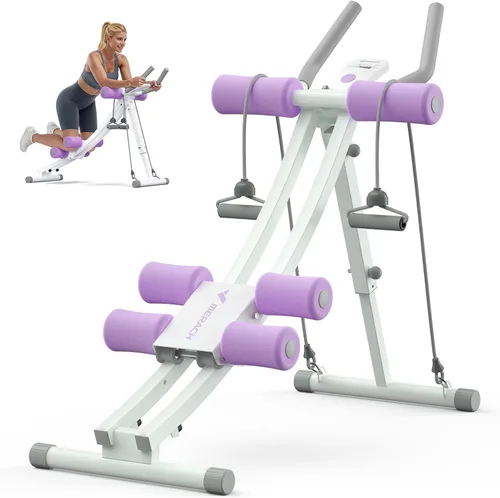 Miniatura 10 de MERACH Ab Machine, Adjustable Dual Track Ab Trainer Machine, Ab Workout Equipment for Home Gym, Ergonomic Arc Track for Better Abs, Foldable Workout