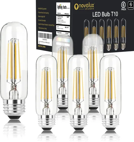 Miniatura 8 de Bombillas LED tubulares T10 de 5 pulgadas, bombillas Edison vintage E26 de 4000 K, regulables, 4 W igual a 40 vatios, 400 lúmenes, bombillas