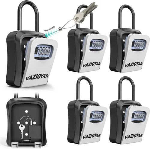 Caja de Seguridad para Llaves para Exterior, Portátil Impermeable Montada en la Pared Combinación Cambiable de 4 Dígitos Caja de Seguridad para