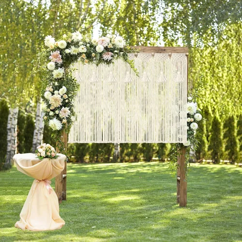 Miniatura 6 de onaner Tapiz bohemio de macramé para colgar en la pared con cuerda para colgar, tapiz tejido bohemio de algodón natural, decoración de macramé