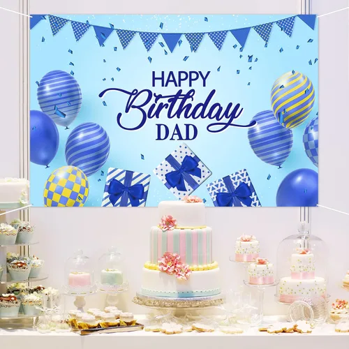 Miniatura 6 de Cartel de fondo de feliz cumpleaños para papá, fondo de fiesta de cumpleaños de padre y hombre, decoración de fondo de fotografía de cumpleaños