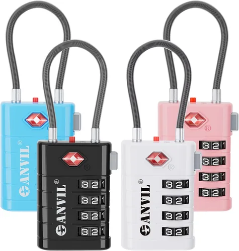 Miniatura 29 de ANVIL Candados de equipaje TSA de 4 esferas con alerta de búsqueda: núcleo TSA008 mejorado para máxima seguridad, ideal para equipaje, maleta