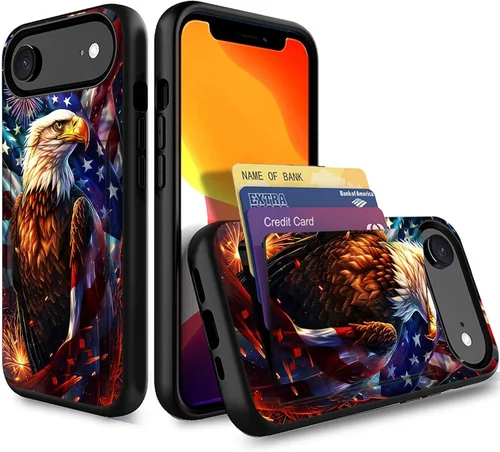 Miniatura 182 de Funda para iPhone Air, funda tipo cartera con ranura para tarjeta oculta, a prueba de golpes, TPU y PC, funda protectora de doble capa para iPhone