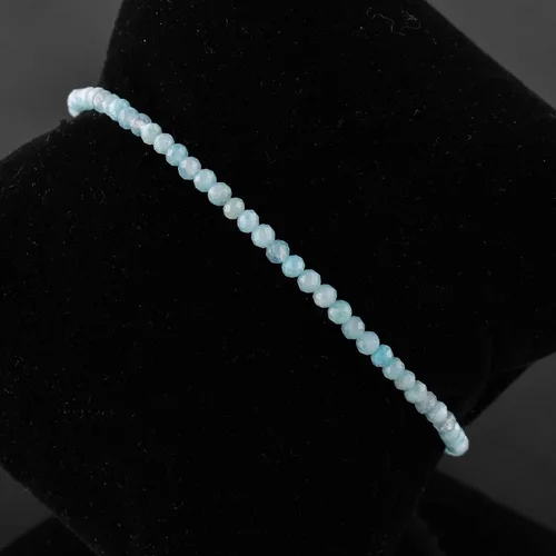 Miniatura 22 de Natural Gemstone Micro Beads Dainty Bangle Bracelet, Handmade Birthstone Jewelry, Healing Chakra Crystals, Silver Plated 8 inch, Birthday Gift for