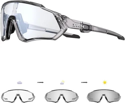 Miniatura 14 de KAPVOE Gafas de ciclismo fotocromáticas para hombres y mujeres, gafas de sol para bicicleta de montaña MTB, para bicicleta de montaña Clear - K9408