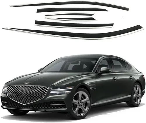 Miniatura 6 de AUTOCLOVER - Juego de 6 protectores de lluvia con cinta adhesiva para Genesis G80 2021 2022 2023 2024 2025 / deflectores de ventana, persianas