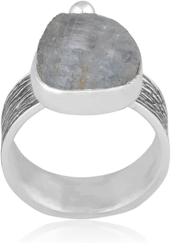 Miniatura 15 de Anillo trenzado de plata esterlina 925 con piedras preciosas crudas para mujer, joyería hecha a mano