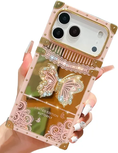 Miniatura 46 de Bonita funda compatible con Samsung Galaxy S22 Ultra, soporte plegable de lujo con diseño de mariposa brillante para mujeres y niñas, funda Blanco