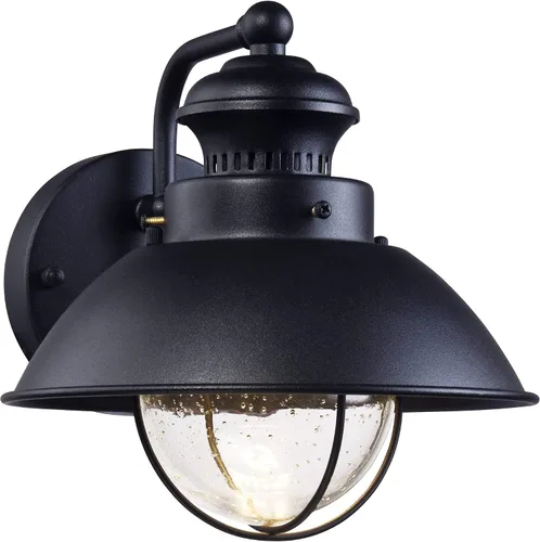 John Timberland Fordham Farmhouse - Lámpara de pared industrial rústica para exteriores, de metal negro, 8 pulgadas, aplique de vidrio semillero