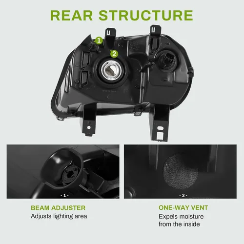 Miniatura 5 de AUTOSAVER88 - Conjunto de faros Compatible con 2006 2007 2008 2009 2010 2011 Chevy HHR 06 07 08 09 10 11 2006-2011 06-11 Par Carcasa cromada