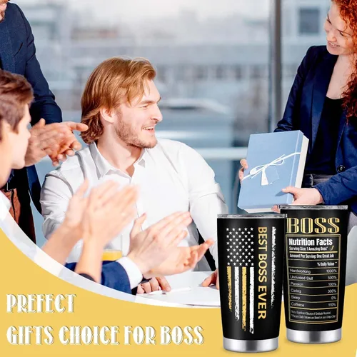 Miniatura 2 de Regalos de jefe para hombres, vaso aislado de 20 onzas, regalos para el día del jefe para hombres, regalos para el mejor jefe de la historia