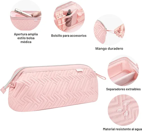Miniatura 5 de Leudes Bolsa de Viaje para Herramientas de Cabello para Shark Flexstyle Estuche de Transporte Portátil Shark Hair Air Wrap Estuche para Secadora Rosa