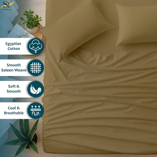 Miniatura 46 de Shreem Linen Olympic - Juego de sábanas tamaño Queen de 66 x 80 pulgadas, 100% algodón egipcio, juego de ropa de cama de 4 piezas, se adapta a Azul