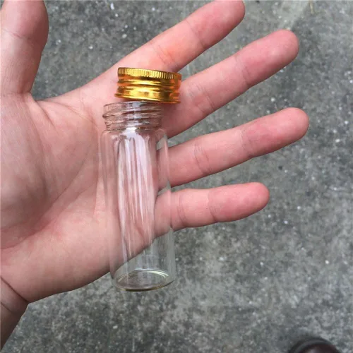 Miniatura 6 de Tarros de vidrio transparente de 1.4 fl oz con tapa de rosca de aluminio, botellas vacías tapas doradas, botellas de vidrio 12