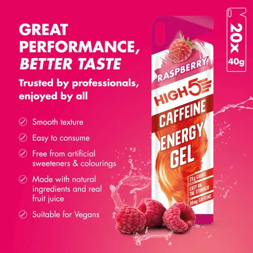 Miniatura 3 de High 5 Energy Gel Plus - 20 x 1.34 oz sobre - Frambuesa