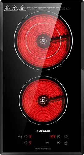 Miniatura 8 de Placa de Cocción Eléctrica de 24 Pulgadas 4 Quemadores, 6500W Placa de Cocción Eléctrica de Cerámica de 24" con Bloqueo Infantil y Seguridad