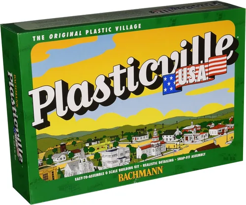 Bachmann Trains - EDIFICIOS DE PLASTICVILLE U.S.A. – KITS CLÁSICOS - ESTACIÓN DE POLICÍA CON COCHE DE POLICÍA - Escala O